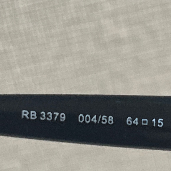 Ray Ban 3379 004 Gunmetal Black Sunglass Frames 64 15 - Picture 4 of 9